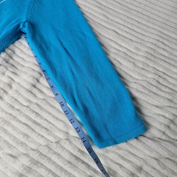 Jennifer Lauren 1X Blue Snowman Christmas Zip Sweater Embroidered Holiday - Picture 4 of 11